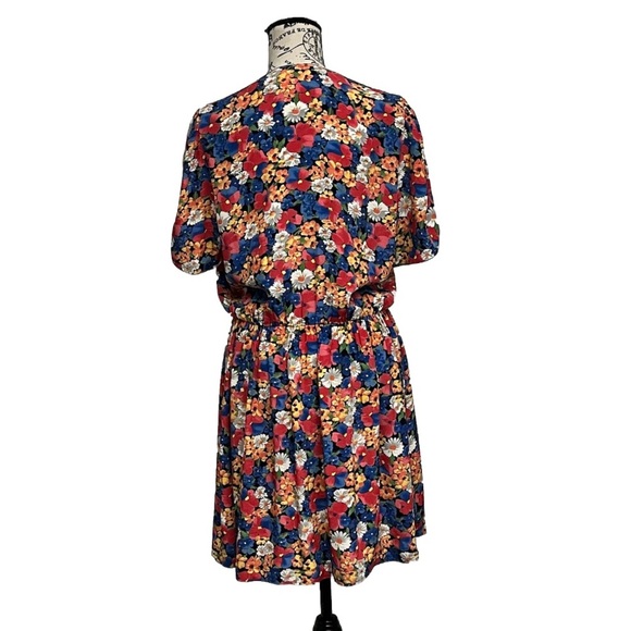 Vtg 80s Signe Incognito Floral Midi Dress 90s Retro Pinup Rockabilly Cottegecore - Picture 4 of 8